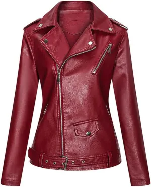 Women jacket Leather Jacket Women Autumn Coat Motorcycle Moto Biker Zipper Jacket Blue Black Khaki Clothes