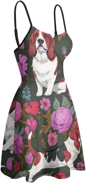 Women Ladies Sleeveless Midi Tank Dress for Party Holiday Beach