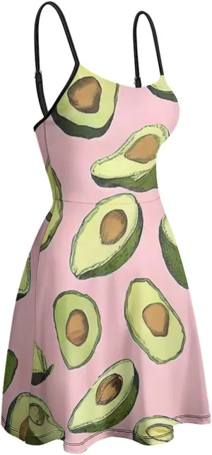 Women Ladies Sleeveless Midi Tank Dress for Vacation Party Wedding