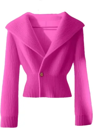 Women Long Sleeve V-Neck Slim Fit Button Knitted Cardigan Sweater