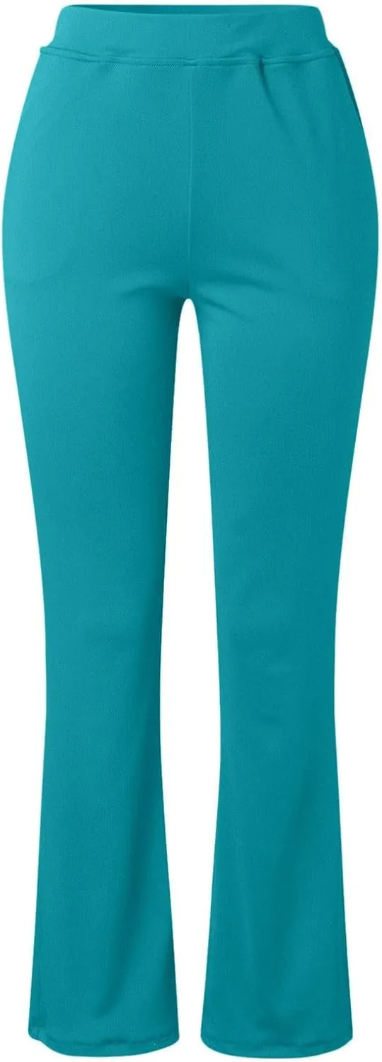 Women Office Work Dressy Pants Stretch High Waist Tummy Control Slim Fit Tight Trouser Trendy Solid Flowy Casual Pant