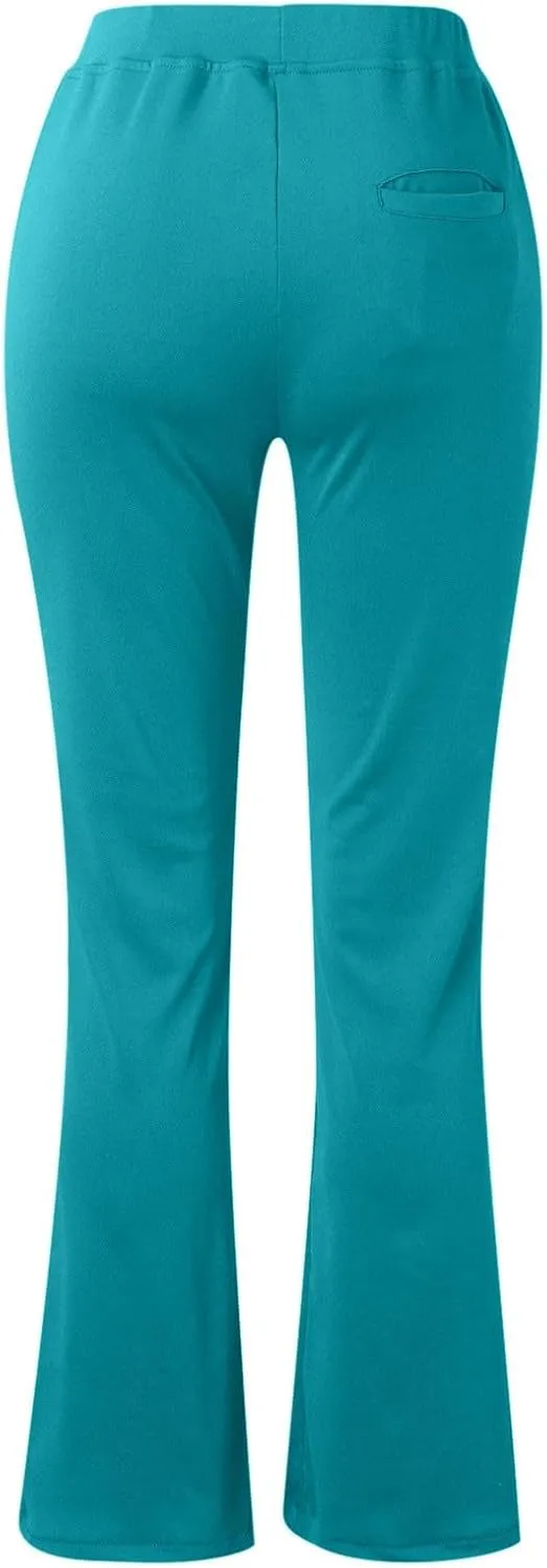 Women Office Work Dressy Pants Stretch High Waist Tummy Control Slim Fit Tight Trouser Trendy Solid Flowy Casual Pant