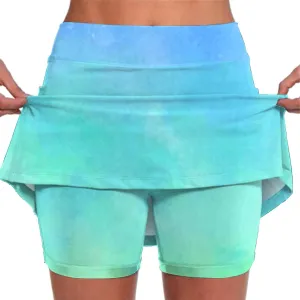 Women's Athletic Skirt Shorts Moisture-Wicking Jogging Fitness Exercise Casual Sportswear Flexible Bonus Skirt Shorts