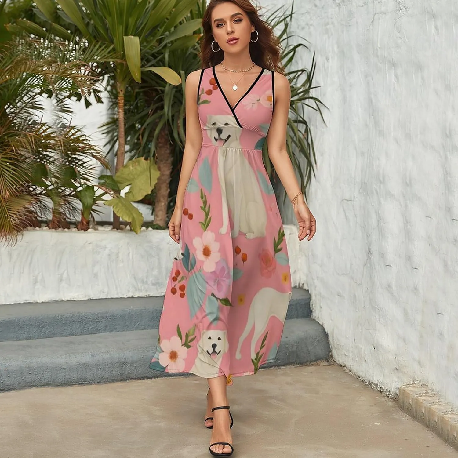Women's Casual Flowy Long Dress for Vacation Party Wedding