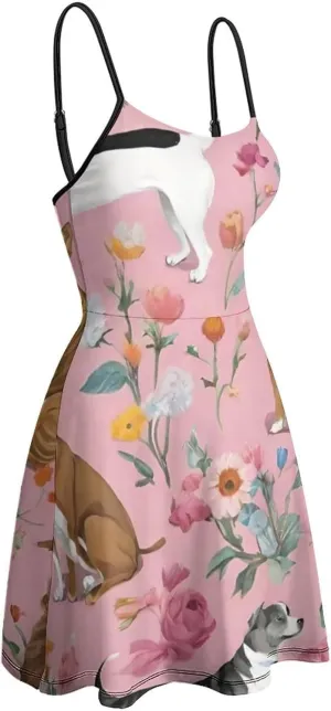 Women's Casual Swing Midi Sun Dress for Party Beach Date