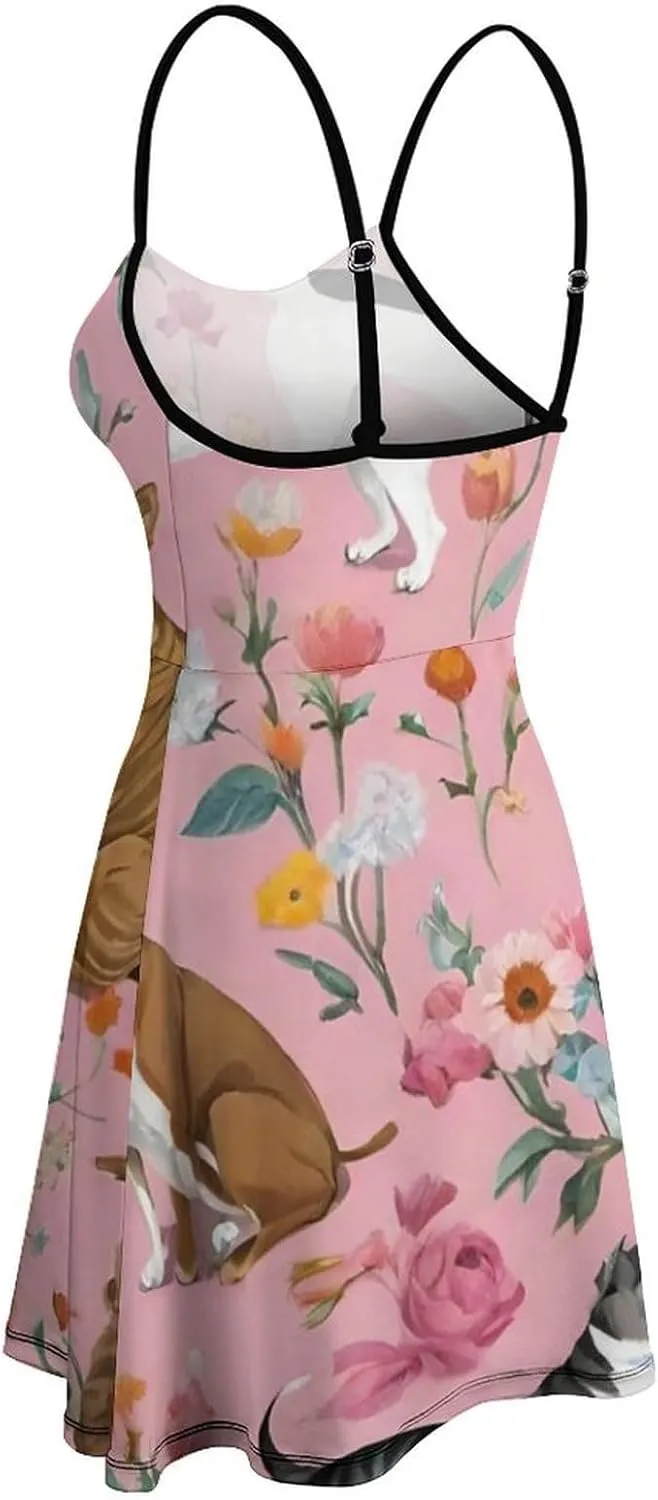 Women's Casual Swing Midi Sun Dress for Party Beach Date