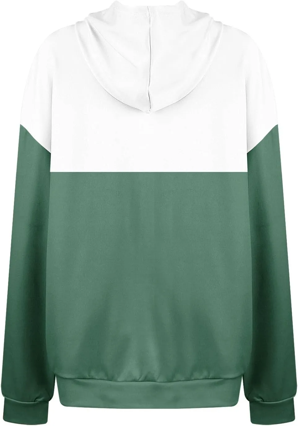 Women's Color Block Hoodie Sweatshirt Casual Long Sleeve Drawstring Jacket Sweater with Pockets Loose Fit Fall Coat