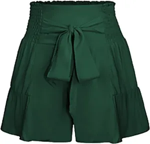 Women's Cute Skirts Ruffle Flowy Mini Skirts Comfy High Waist Flared Casual Beach Short Skirts Trendy Pleated Skirts