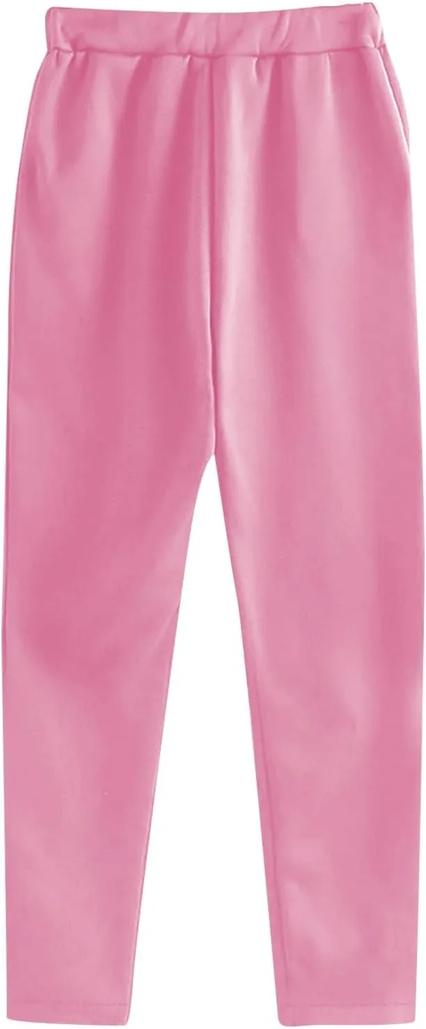 Womens Jogger Casual Sweatpants Trendy High Waisted Active Sport Workout Drawstring Pants Solid Color Lounge Trousers