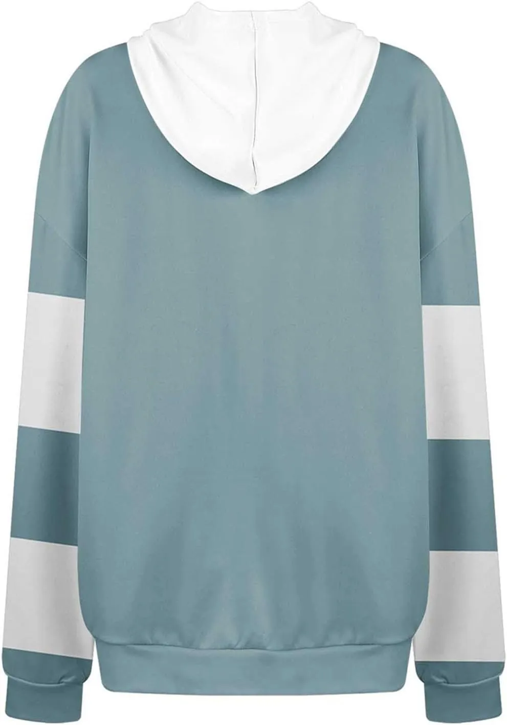 Women's Long sleeves Color Block Hoodie Tops Cute Casual Drawstring Loose Lightweight Tunic Pullover With Pockets