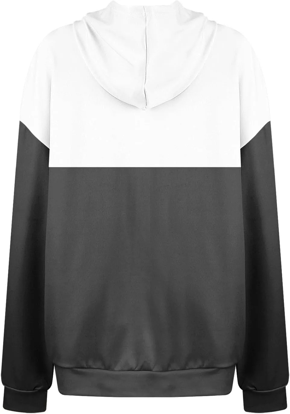 Women's Long sleeves Color Block Hoodie Tops Cute Casual Drawstring Loose Lightweight Tunic Pullover With Pockets