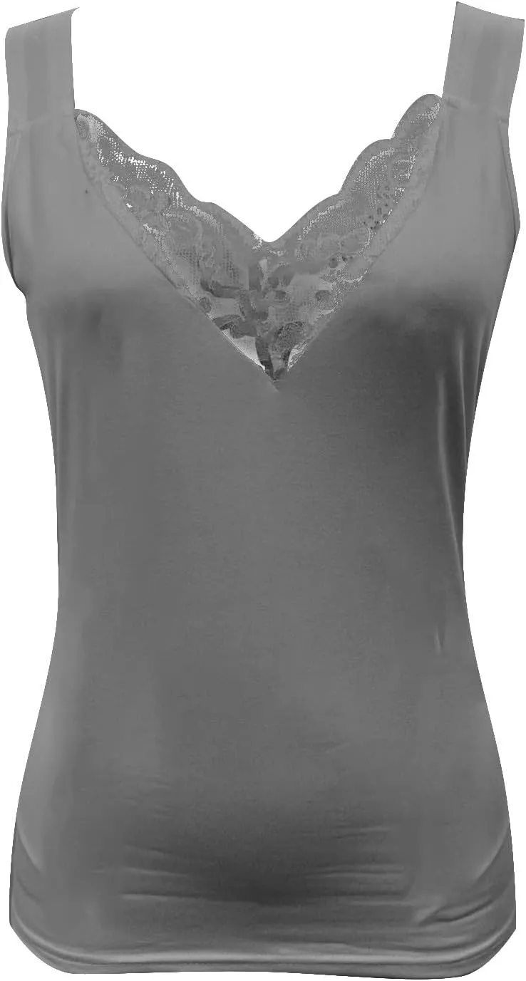 Women's Sexy Lace Camisole Tank Tops 2025 Summer V Neck Solid Color Vest Slim Fit Seamless Shirts