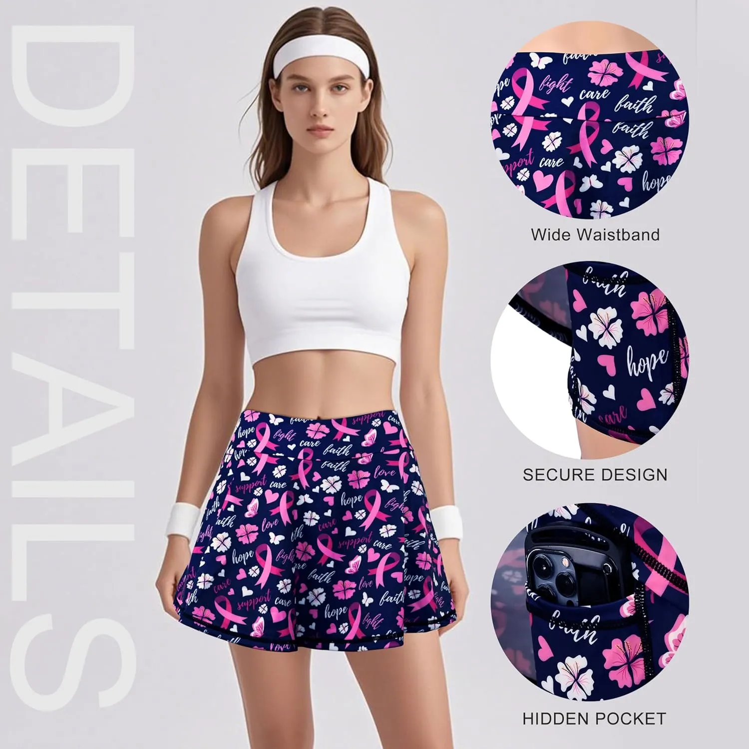 Women's Tennis Golf Skirts Skorts High Waisted Athletic with Shorts Pockets for Workout Casual Running