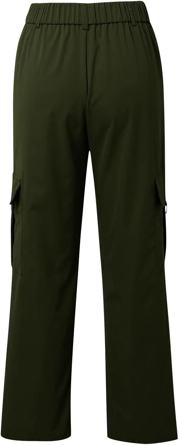 Women's Tummy Control Cargo Pants Trendy Going Out Hiking Joggers Sports Y2k Sweatpants Oversized Drawstring Trousers