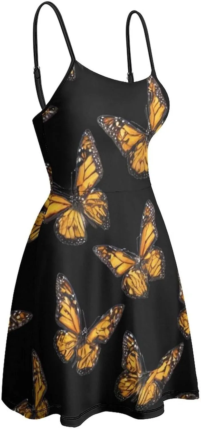 Women's U-Neck Sleeveless Swing Midi Sun Dress for Vacation Party Wedding