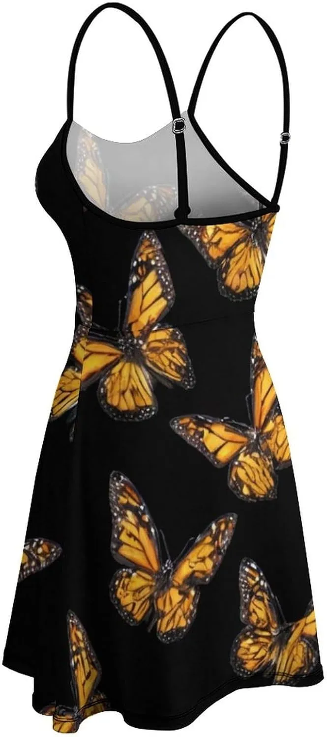 Women's U-Neck Sleeveless Swing Midi Sun Dress for Vacation Party Wedding