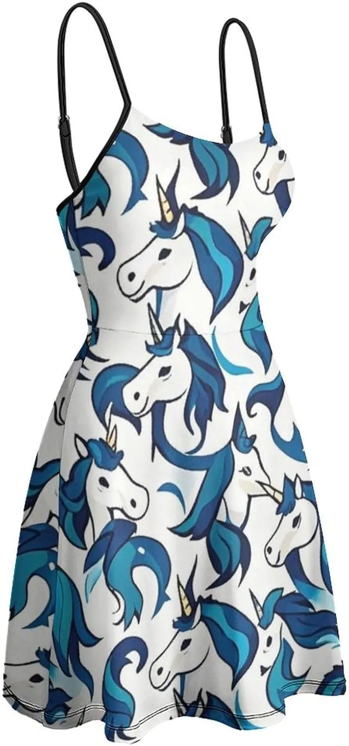Women's V-Neck Sleeveless Loose Comfy Swing Sundress for Party Beach Date
