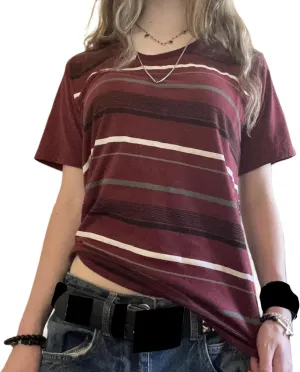 Y2k Grunge Graphic Tees for Women Teen Girls Vintage Goth Aesthetic Baggy Shirts 2000s Emo Tops Summer Clothes